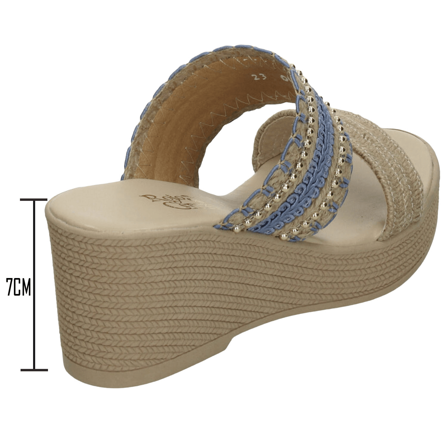 Sandalias Rojo Cereza Dama Casual Azul Mujer — imagen 3