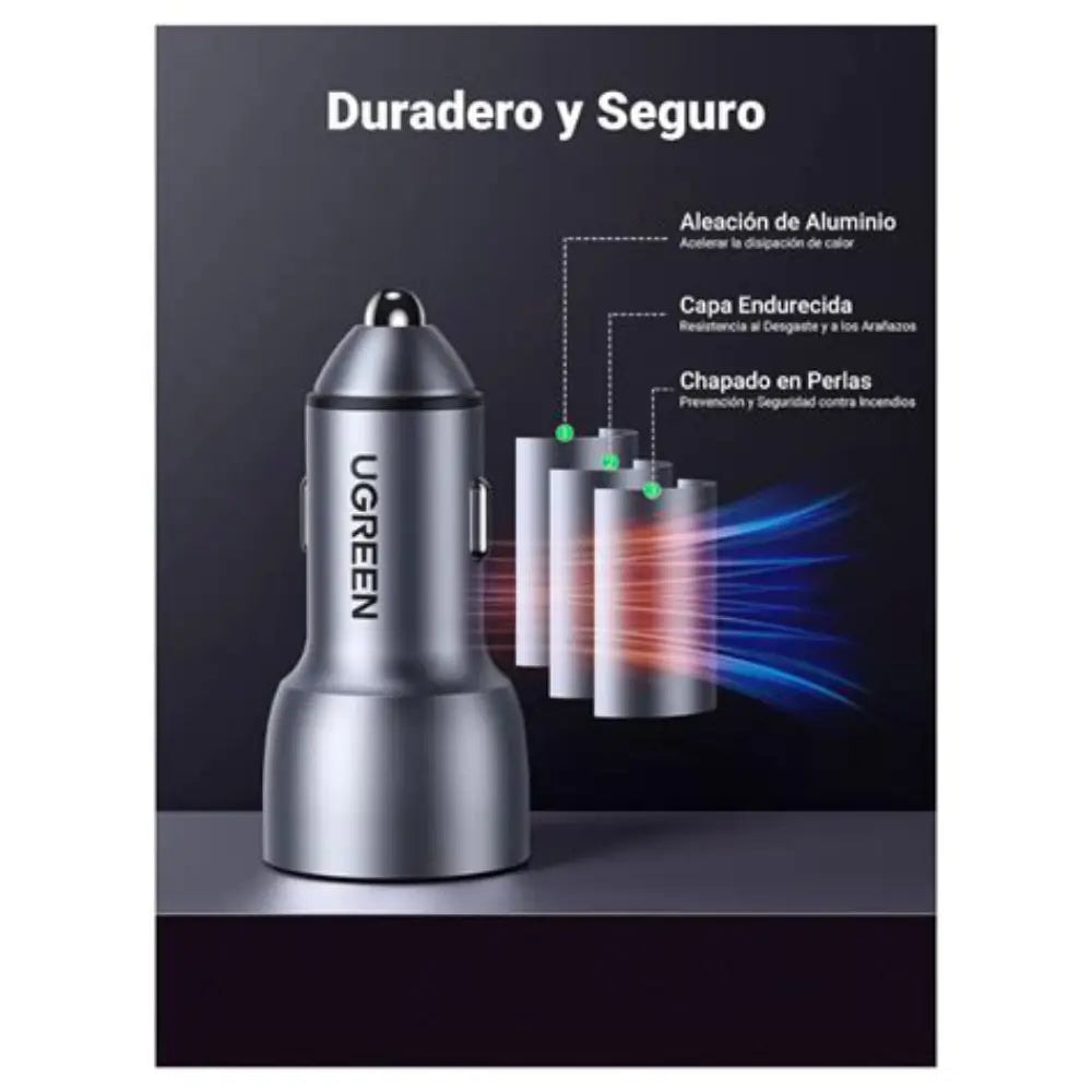 Cargador para Carro UGreen 2-Port Fast Car Charger 52.5w - Negro — imagen 5
