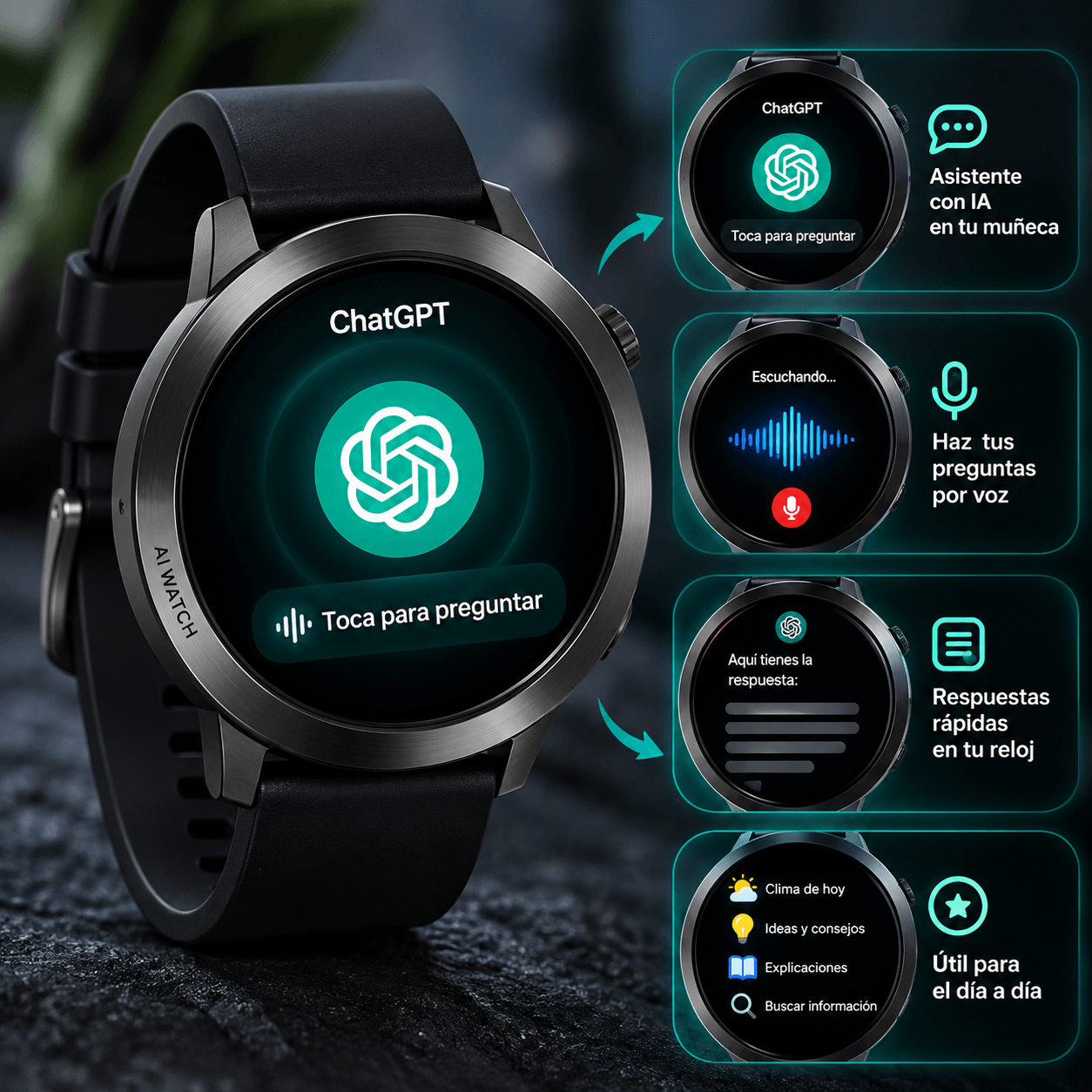 Smartwatch NEURIX AI Watch 3 con ChatGPT, WhatsApp, Llamadas Bluetooth y Funciones Deportivas — imagen 8