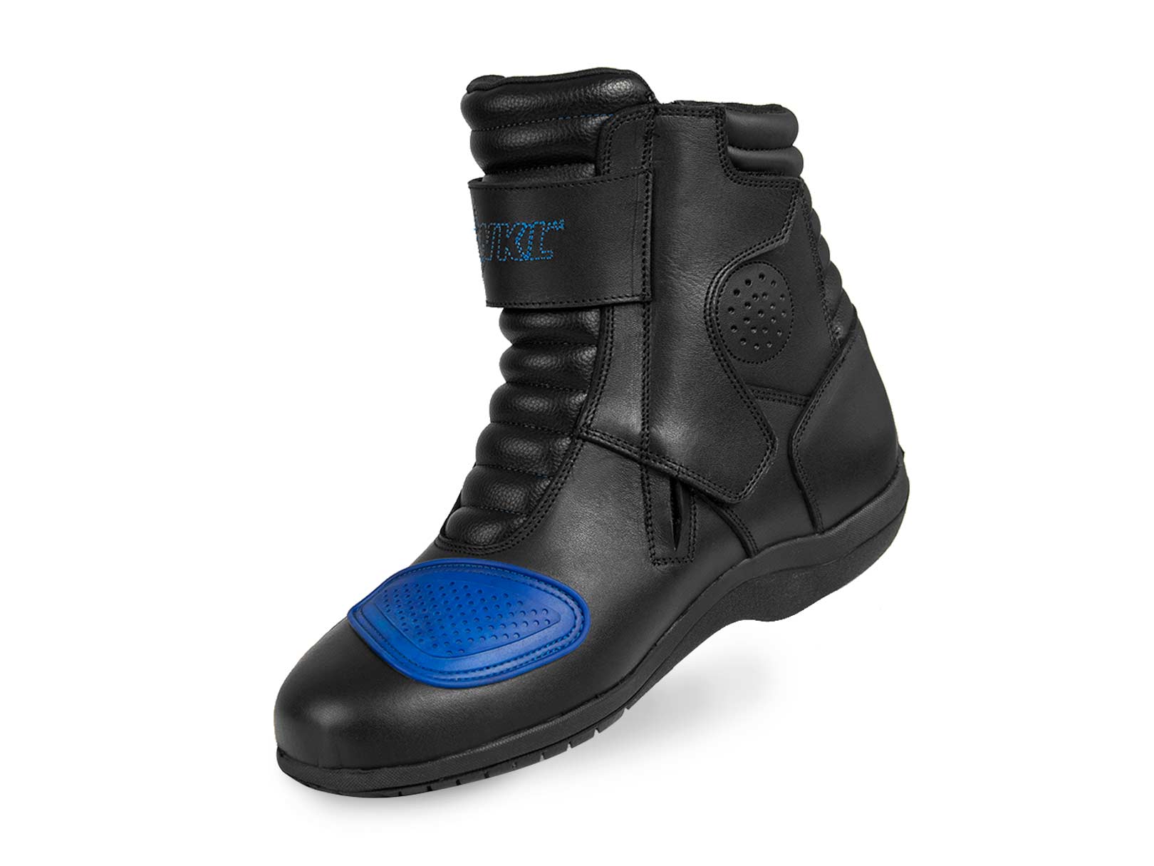 Bota mujer motociclista biker botin moto WKL 80008 Negro Az — imagen 17