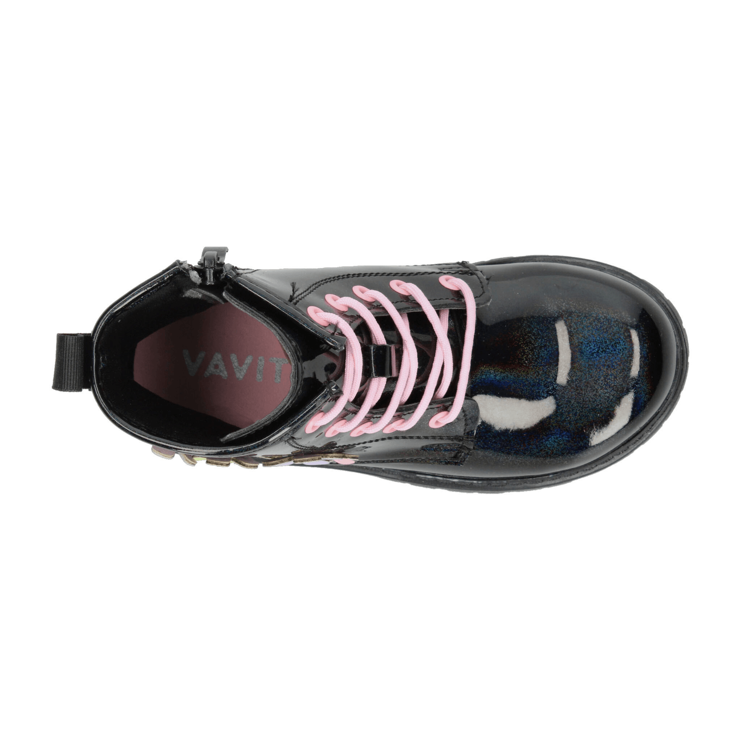 Bota Vavito Niña Casual Flores Negro Infantil T15-18 — imagen 8