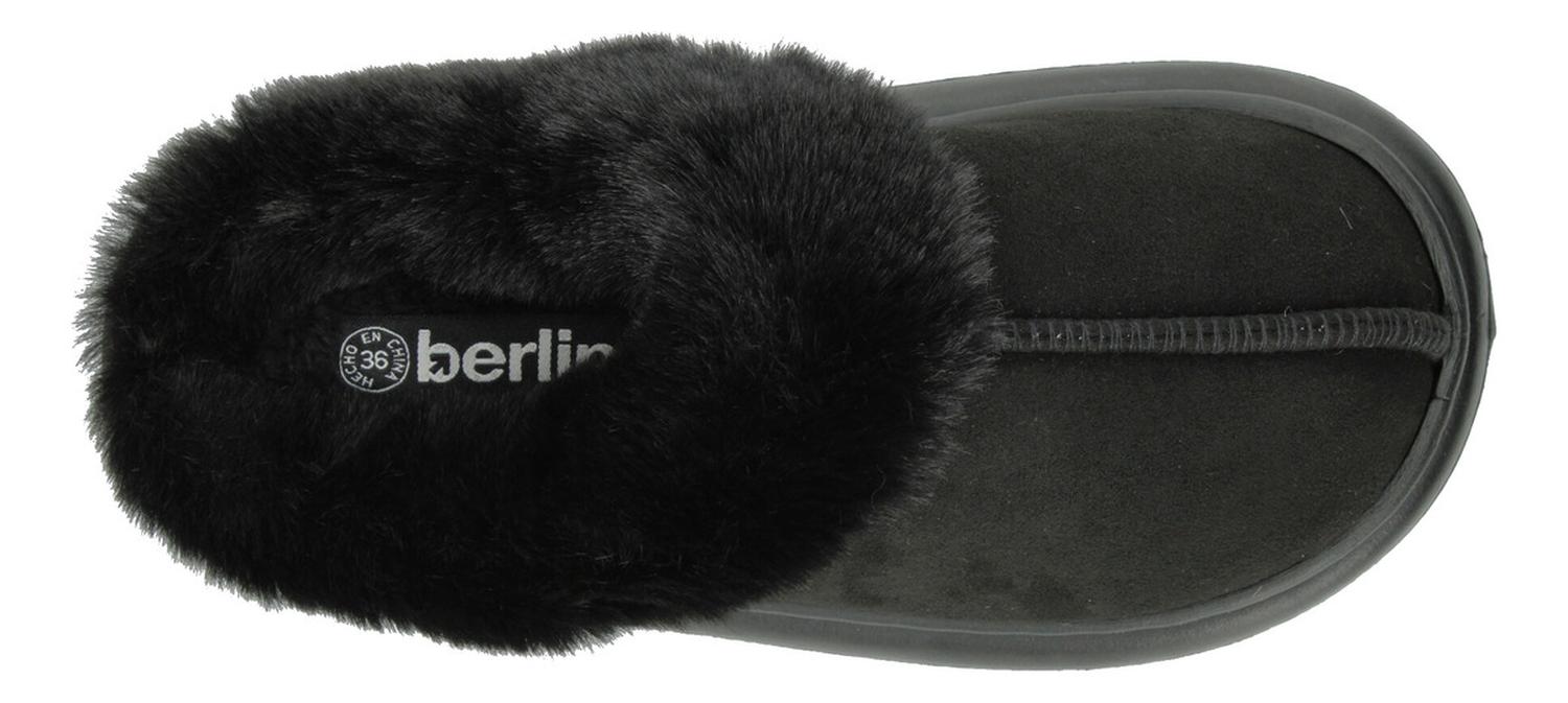 Pantuflas Mujer Berlín Negro De Peluche Cómodas Para Dama — imagen 9