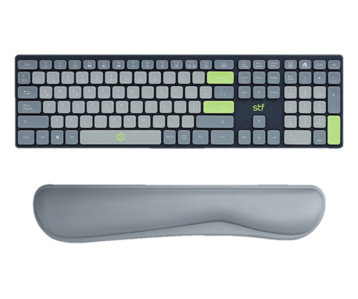 Kit Teclado inalámbrico + Reposa muñecas STF VIVA! Para computadora gris — imagen 2