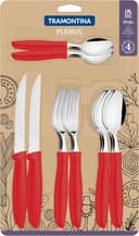 Juego de Cubiertos Tramontina 16 Piezas Acero Inox Rojo