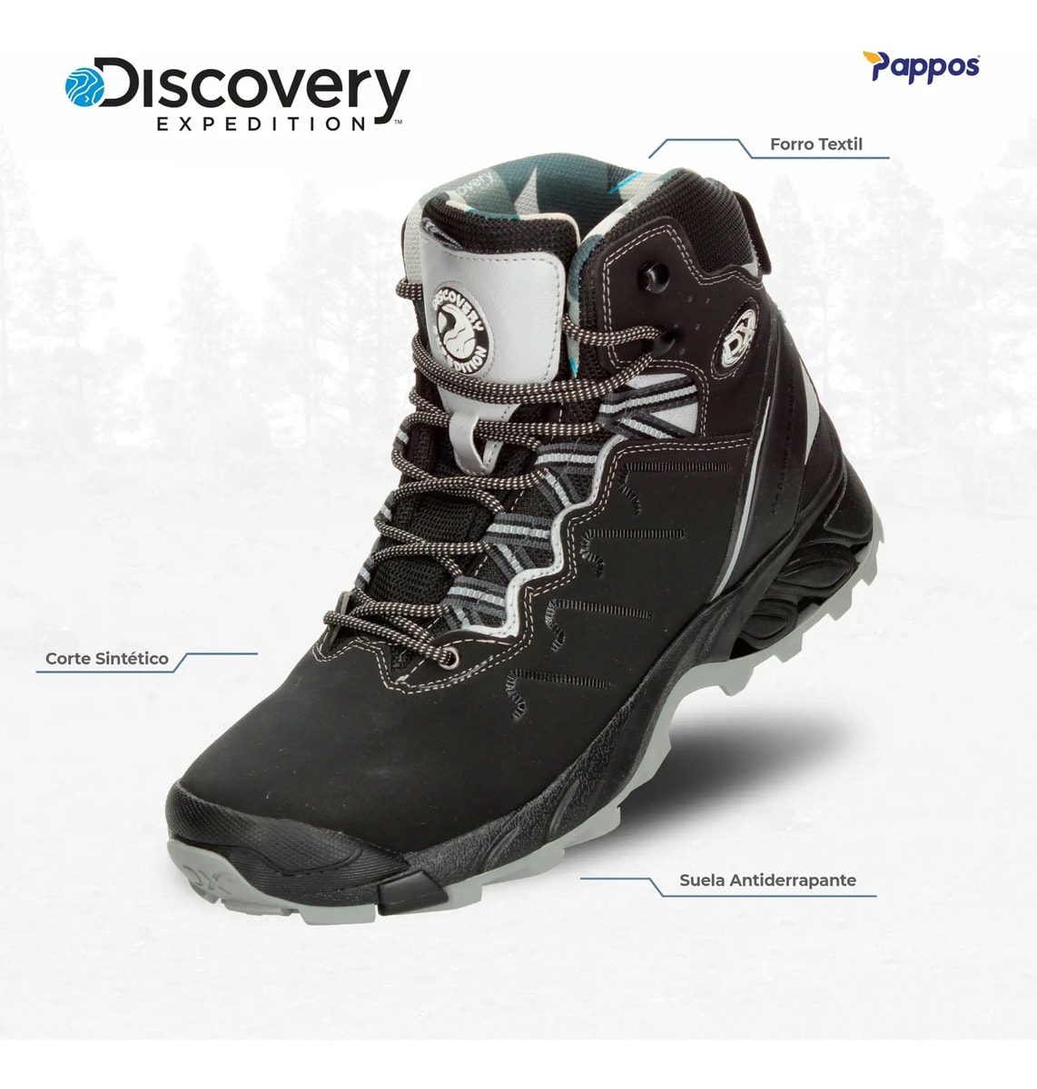 Bota Discovery Hombre Senderismo Negro Caballero — imagen 12
