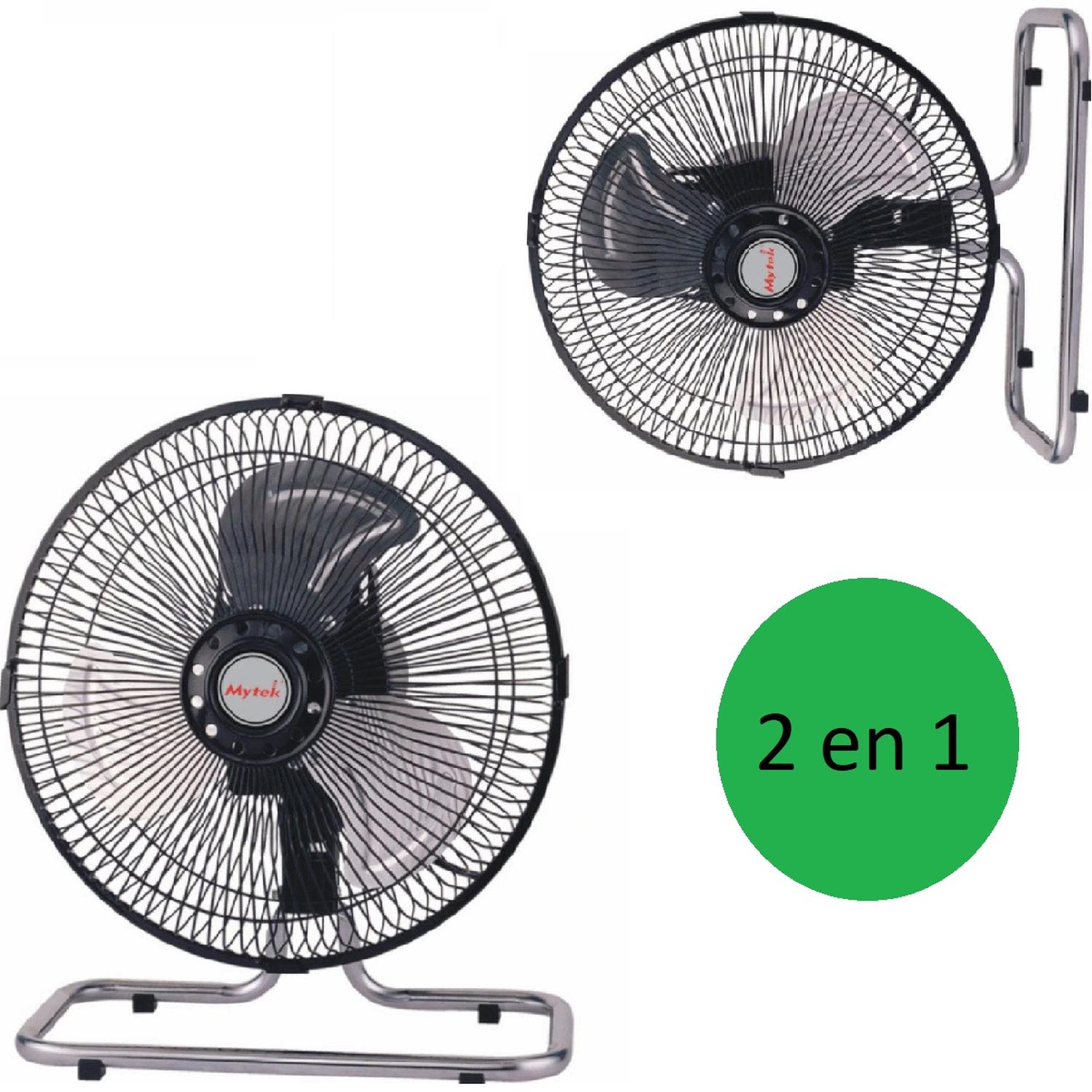 Ventilador Piso Pared Mytek 3357 10 Pulg 3 Vel Metal 25.4cm — imagen 6