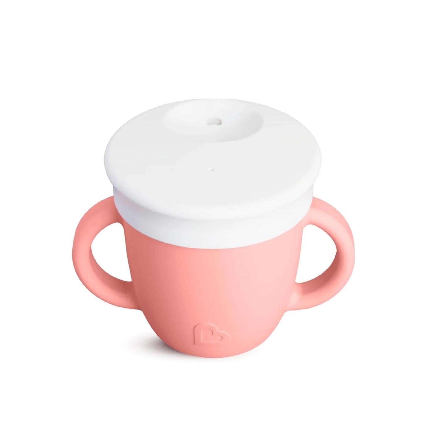Vaso Entrenador 6oz/177ml Munchkin Sippy Silicona Flexible Con Tapa Y Asas Rosa 6m+ Diseño Moderno — imagen 1