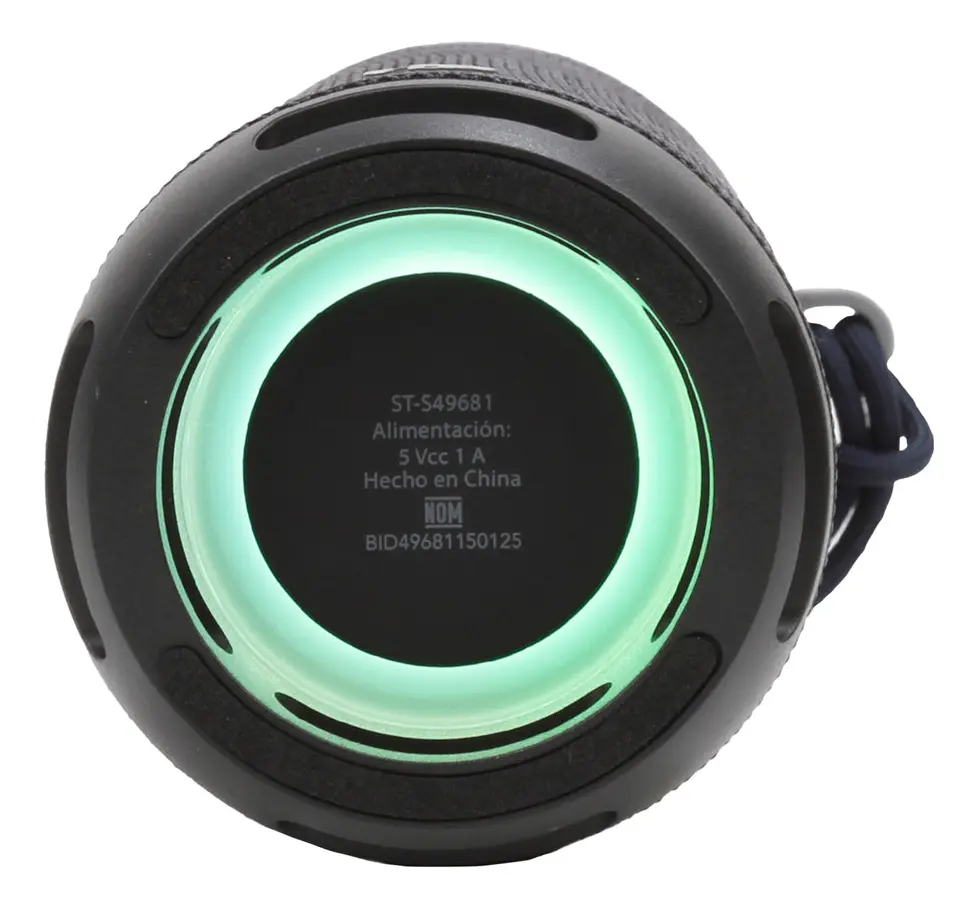 Rise Bocina Inalámbrica Portátil con Luz Led Rgb Negro — imagen 2