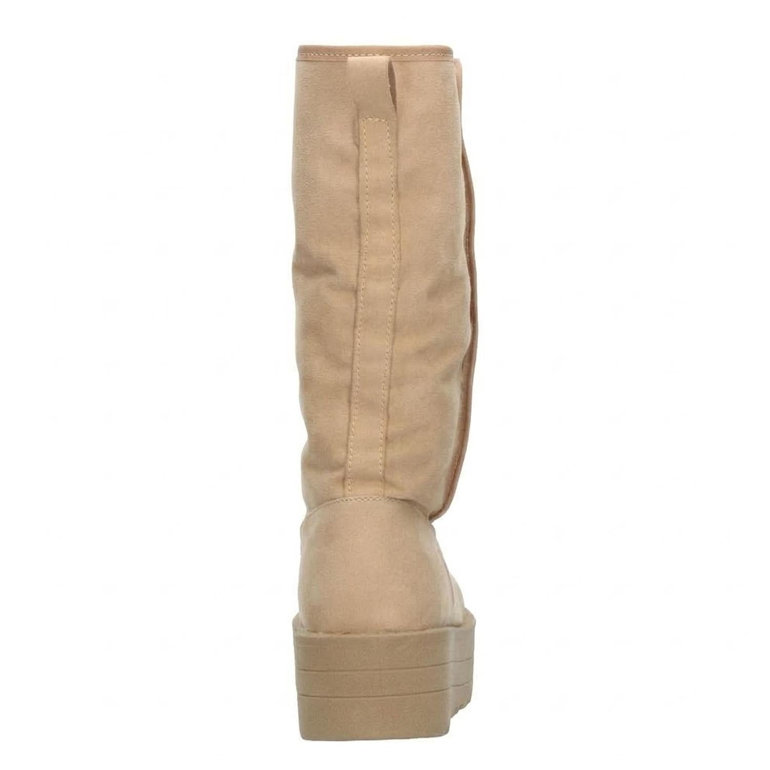 Bota Dama Rojo Cereza Beige Invierno Larga Peluche Casual Mujer — imagen 8
