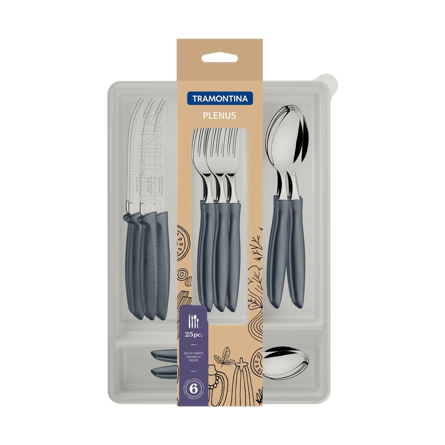 Juego de Cubiertos Tramontina Plenus 25 Piezas Inox — imagen 2