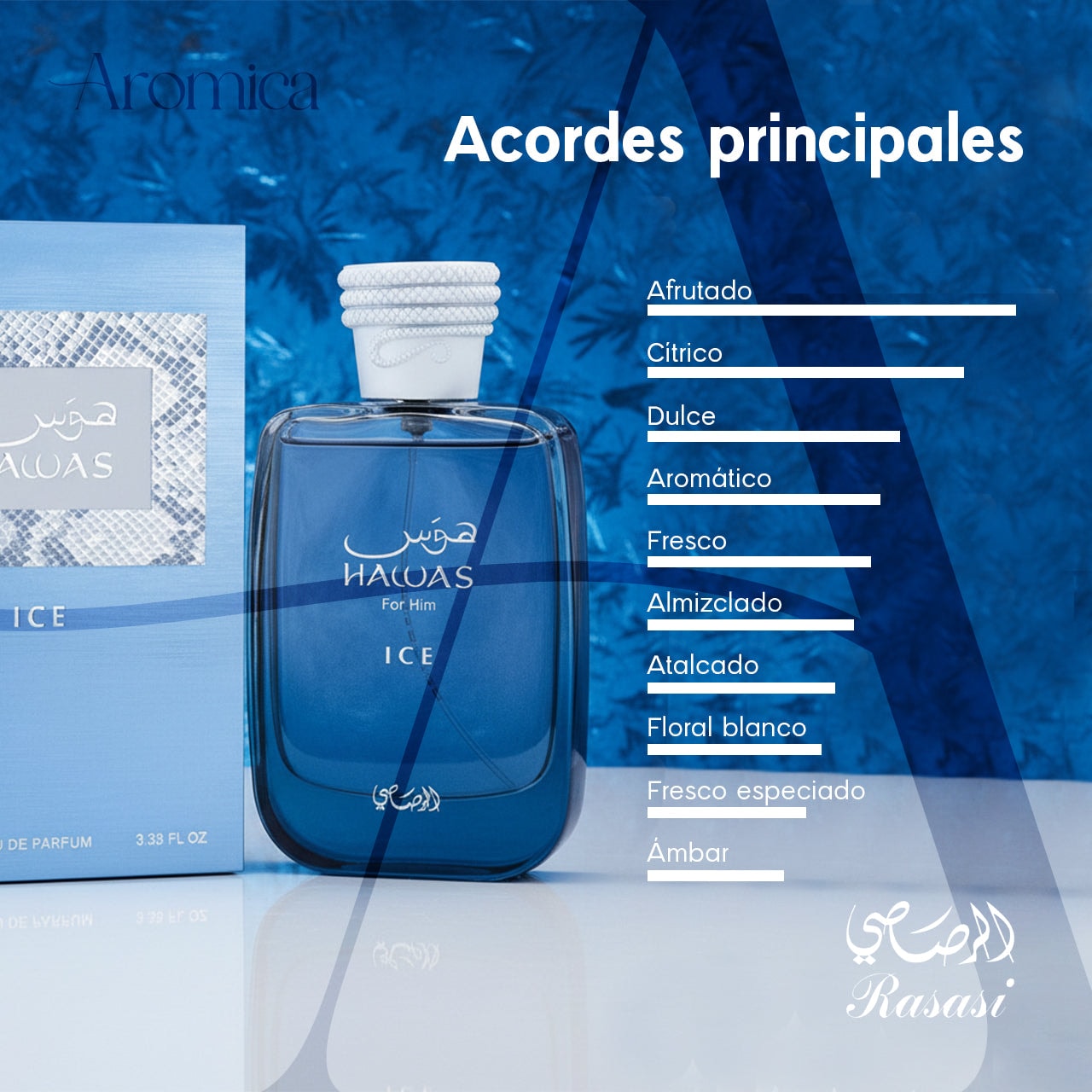 Hawas Ice de Rasasi EDP 100 ml para Hombre — imagen 4