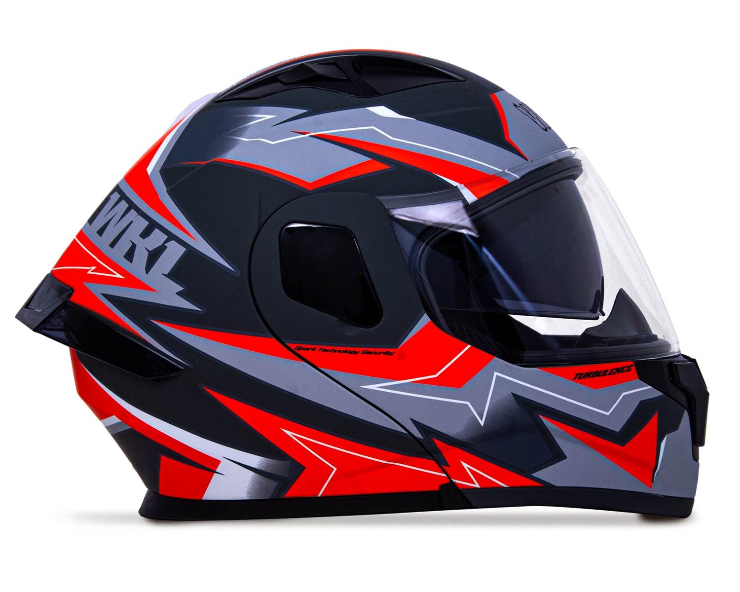 Casco WKL Motocicleta Dot Abatible CH-103 TURBO-ROJO — imagen 1