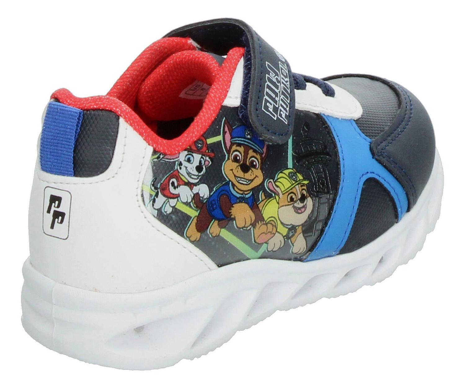 Tenis Niño Toddler Paw Patrol Azul Marino Casual Suela Luces Led Ligero Velcro Ajustable — imagen 4