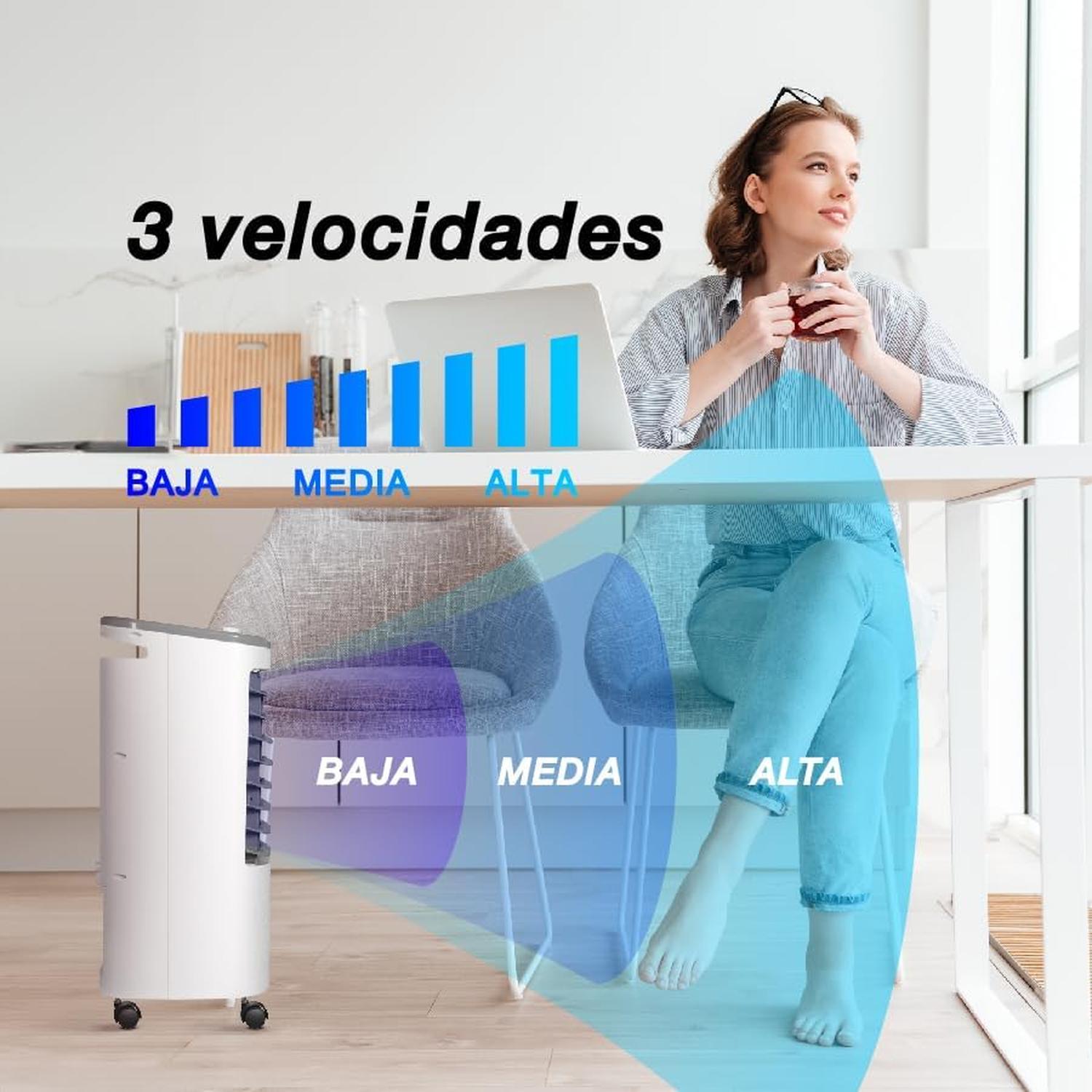 ENFRIADOR DE AIRE VENTILADOR PORTATIL MYTEK 3811 4 LT — imagen 3