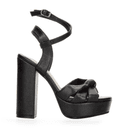 Sandalias Manila Dama Fiesta Tacón Alto Negro Mujer