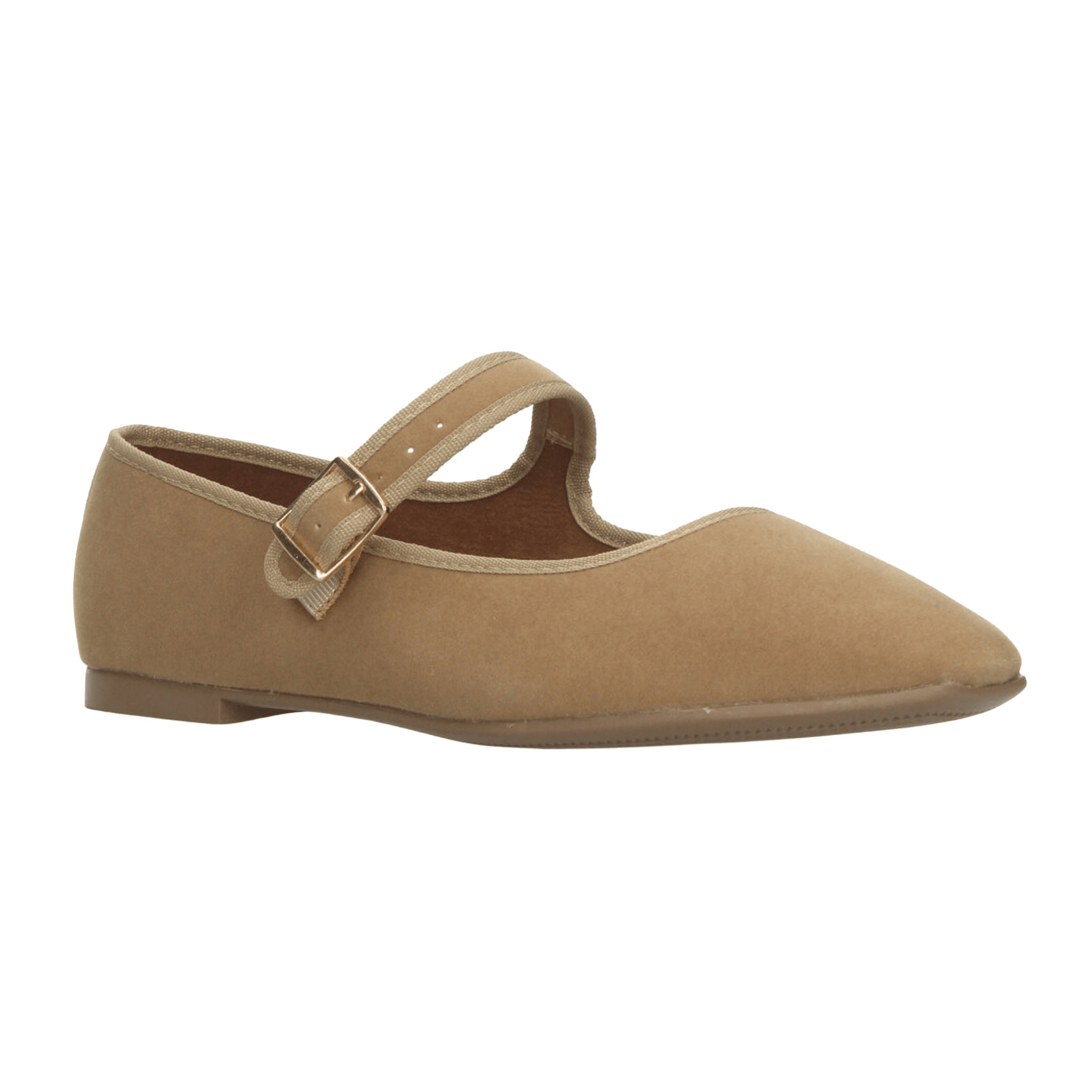 Flats Paulina Mary Jane Dama Café Casual Gamuza Camel Mujer — imagen 11