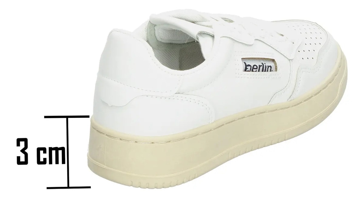 Tenis Berlín Dama Cintas Plataforma Casual Blanco Mujer — imagen 12