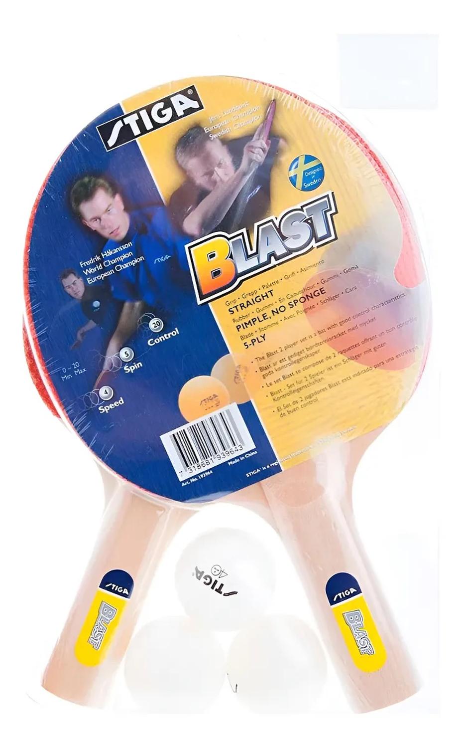 Pack De 2 Raquetas De Ping Pong Stiga Hobby Classic + 3 Pelotas Resistente Y Durable — imagen 1