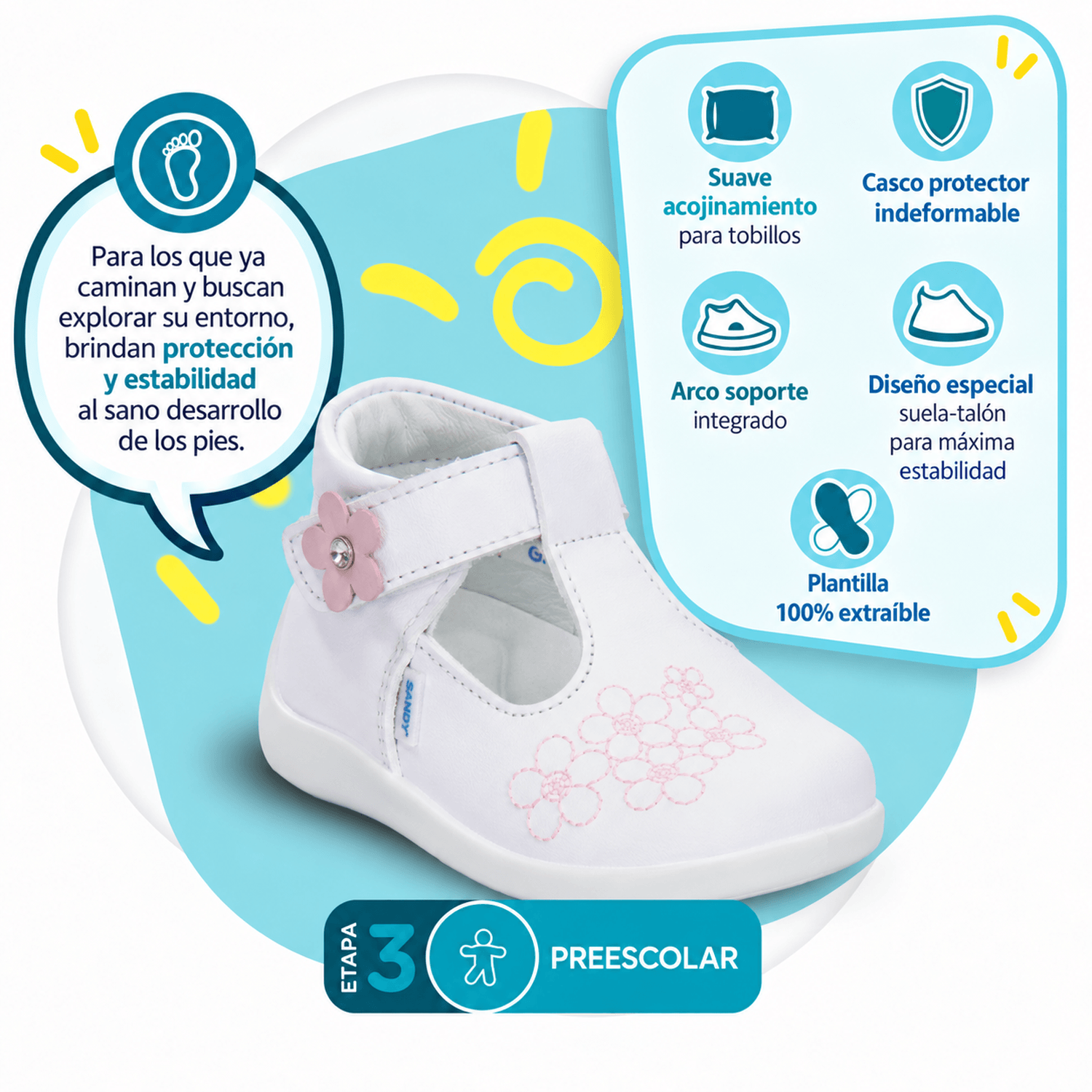 Zapato Niña Pingo Blanco Casual Infantil T11-15 — imagen 3