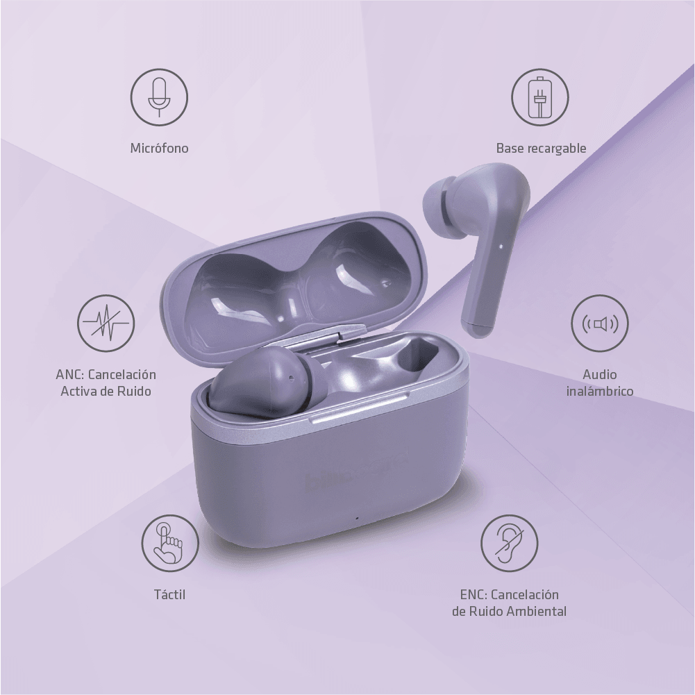 Audífonos Inalámbricos Tws Soul Plus STF - Billboard 7hrs Uso Protección IPX5 ANC/ENC Morado — imagen 5
