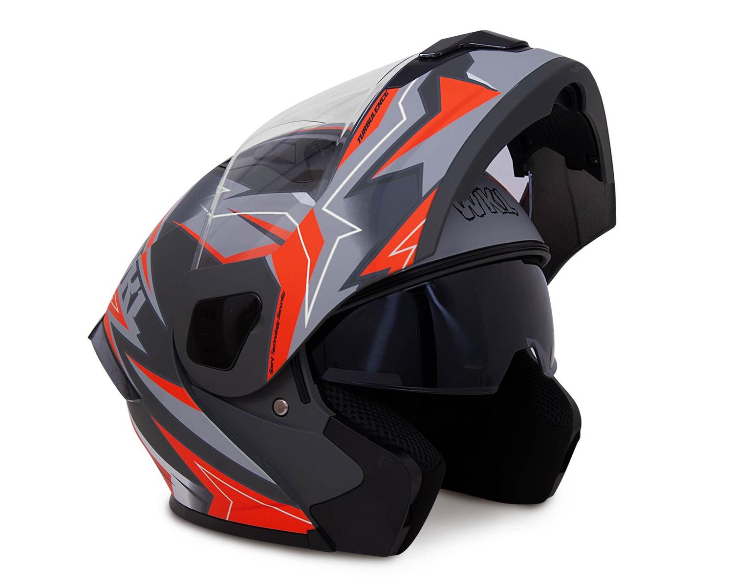Casco WKL Motocicleta Dot Abatible CH-103 TURBO-ROJO — imagen 4