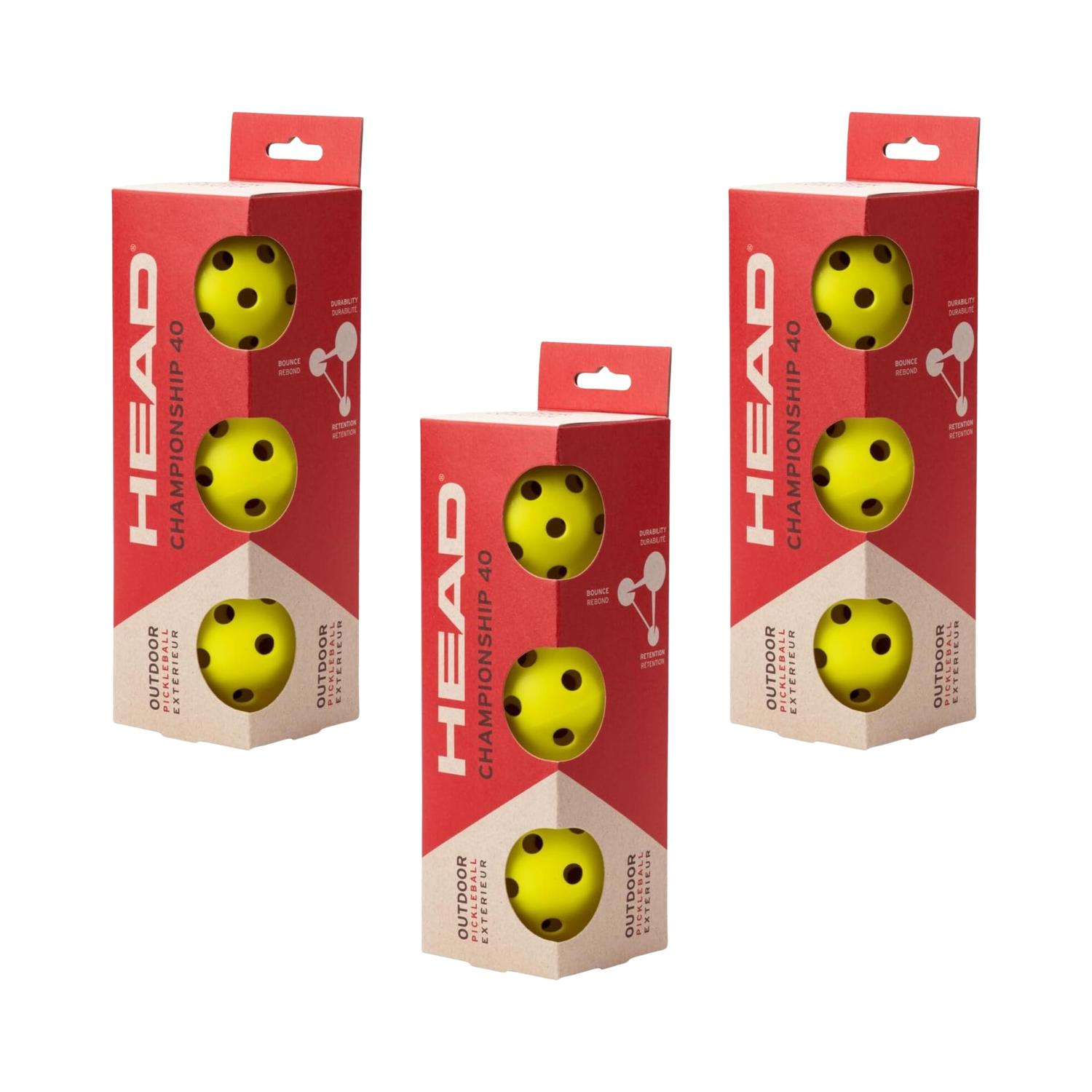 Caja 3 Botes de 3 Pelotas Head Pickle Ball 3b Championship — imagen 1