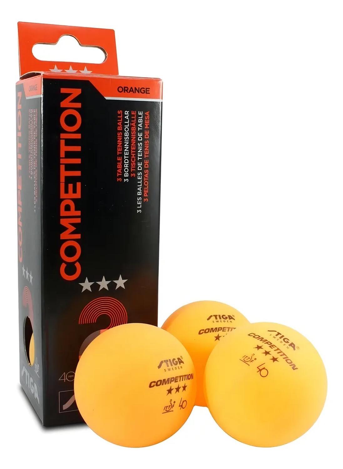 3 Pelotas Ping Pong Competition Plastico Pin Pon — imagen 1