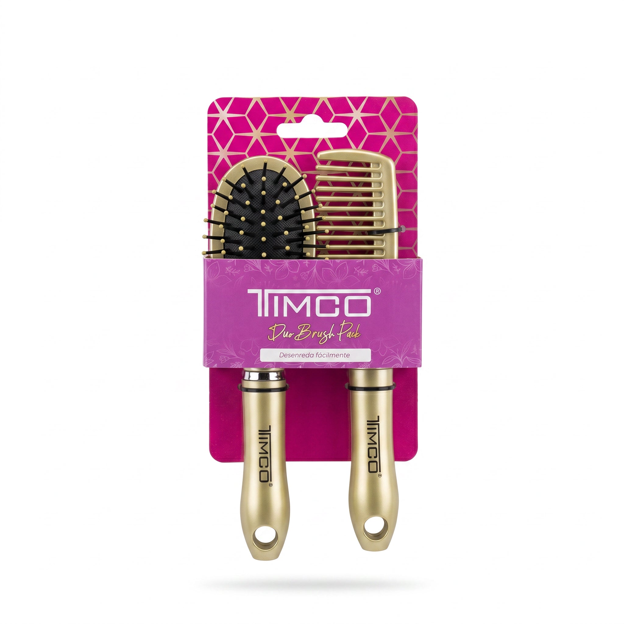 Kit 2 en 1 Cepillo y Peine para cabello TIMCO CKIT6500 Duo Brush Pack para Desenredado Suave y Cabello Manejable — imagen 8