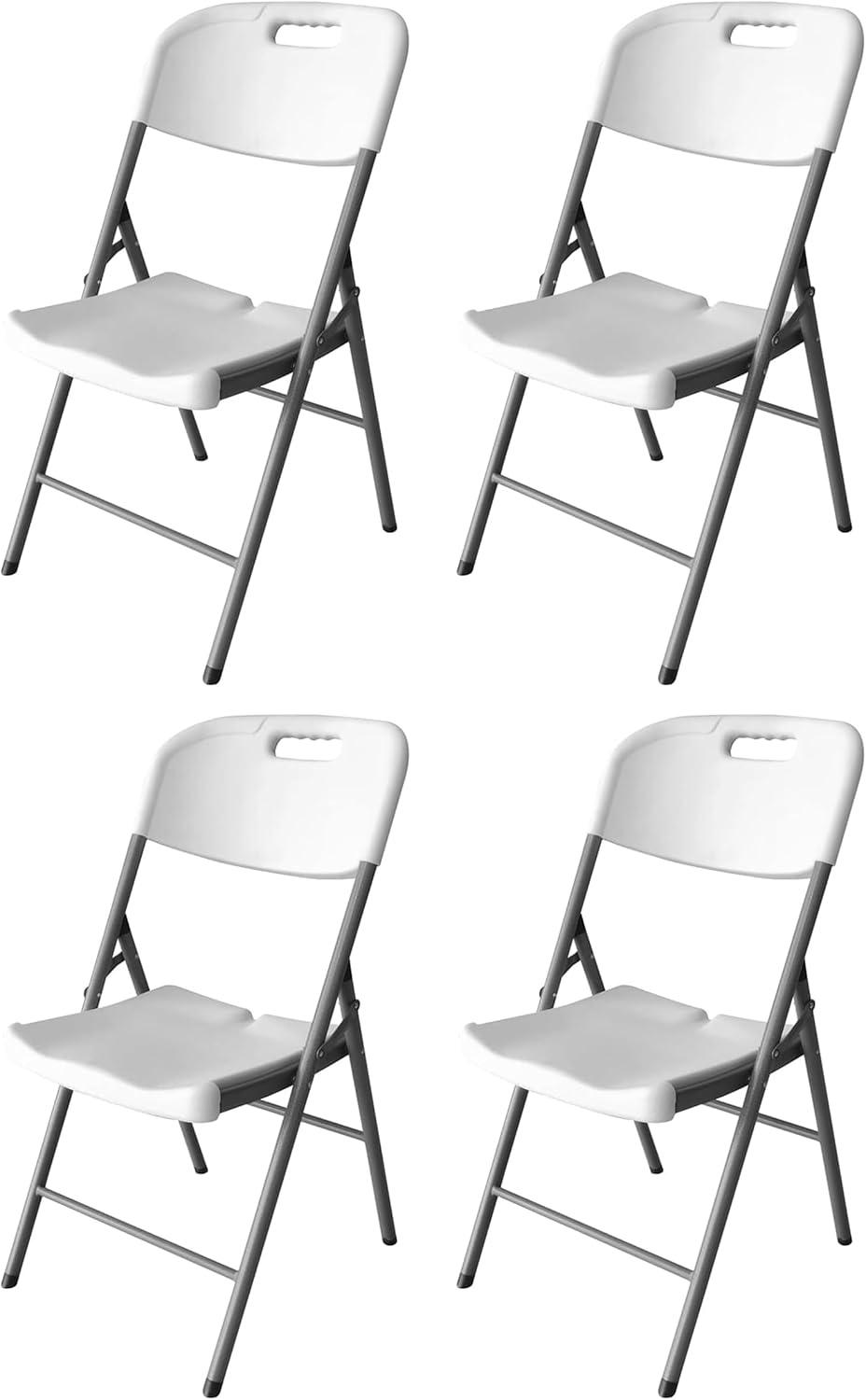 Silla Plegable Cuory HG-086 Blanca Plástico Reforzado Paquete de 4 — imagen 8
