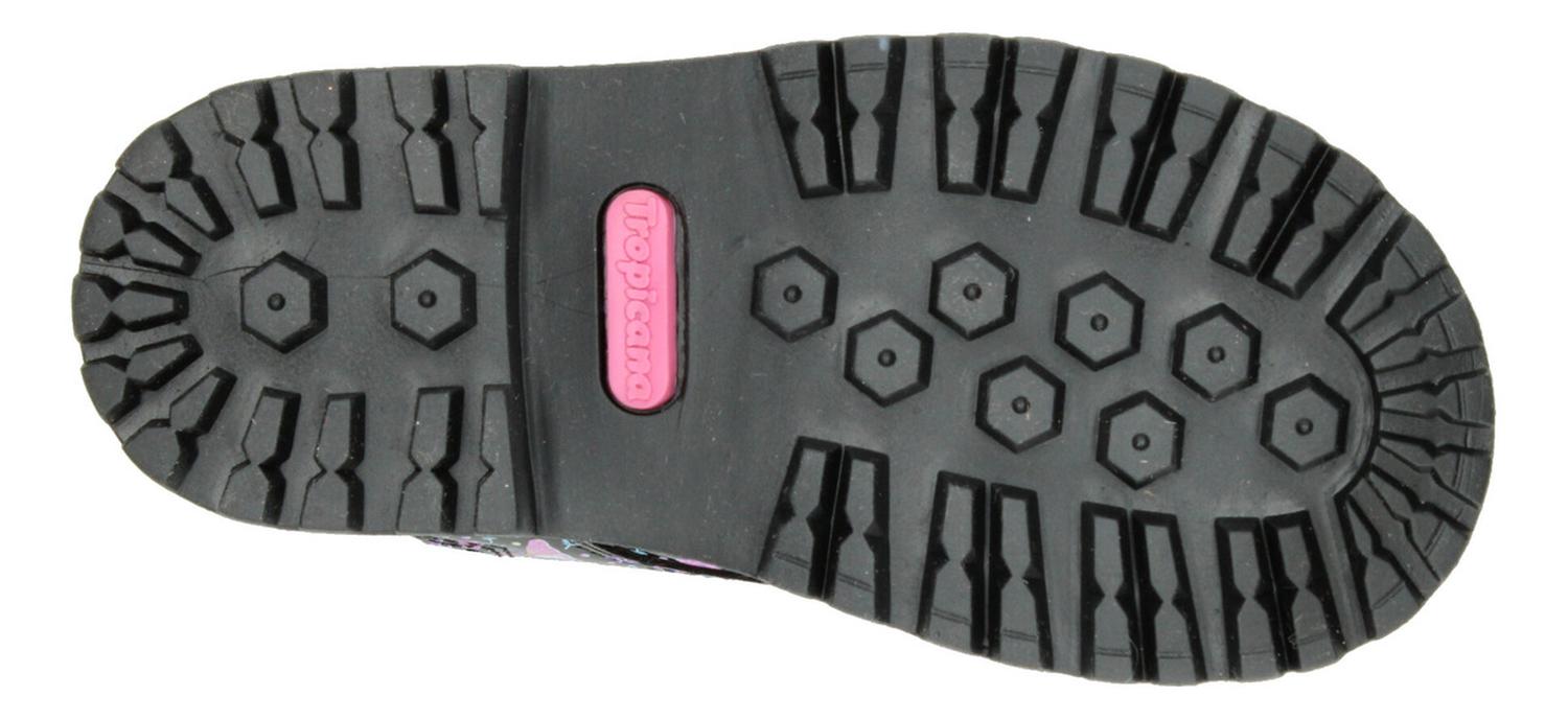 Botín Tropicana Niña Con Flores Rosas Casual Negro Infantil T15-18 — imagen 9