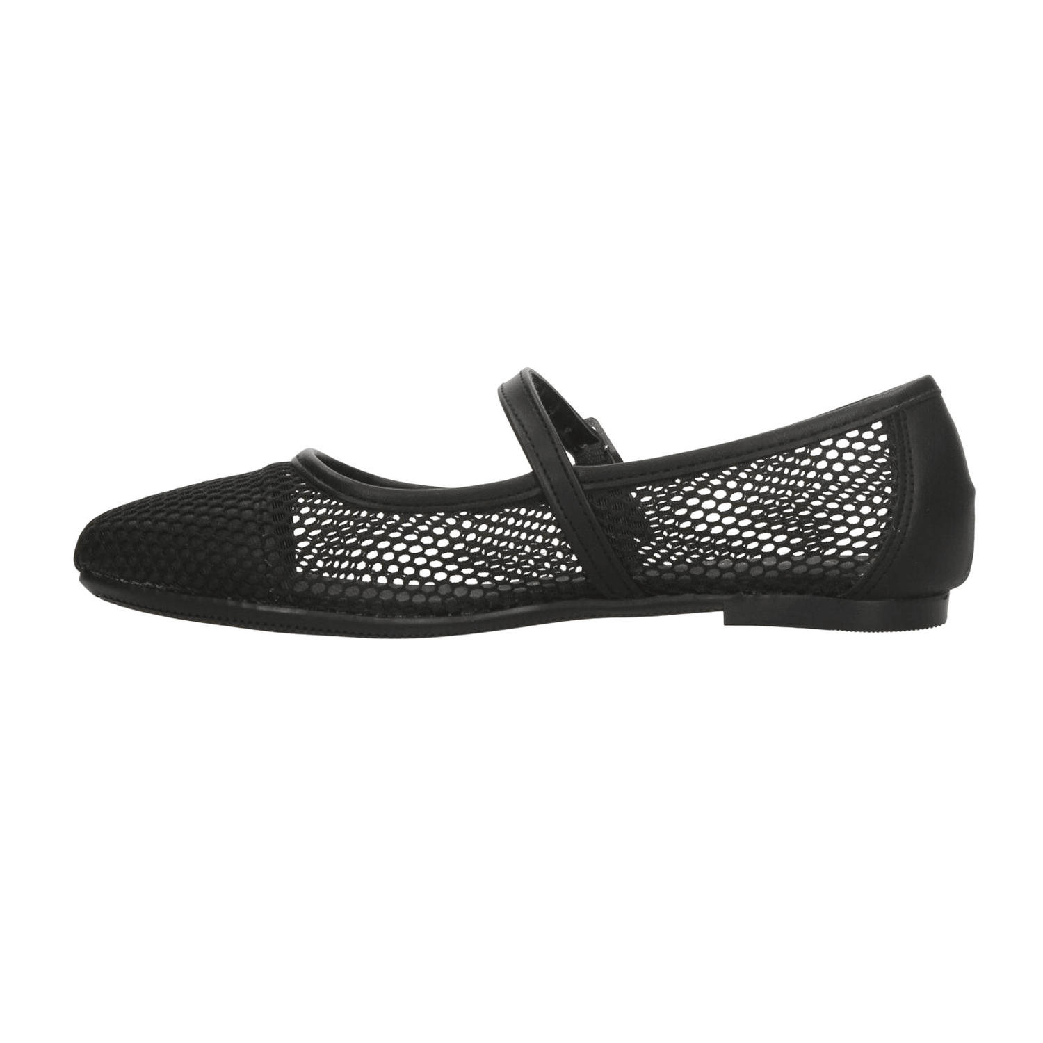 Flat Paulina Mary Jane Dama Casual Malla Hebilla Negro Mujer — imagen 5