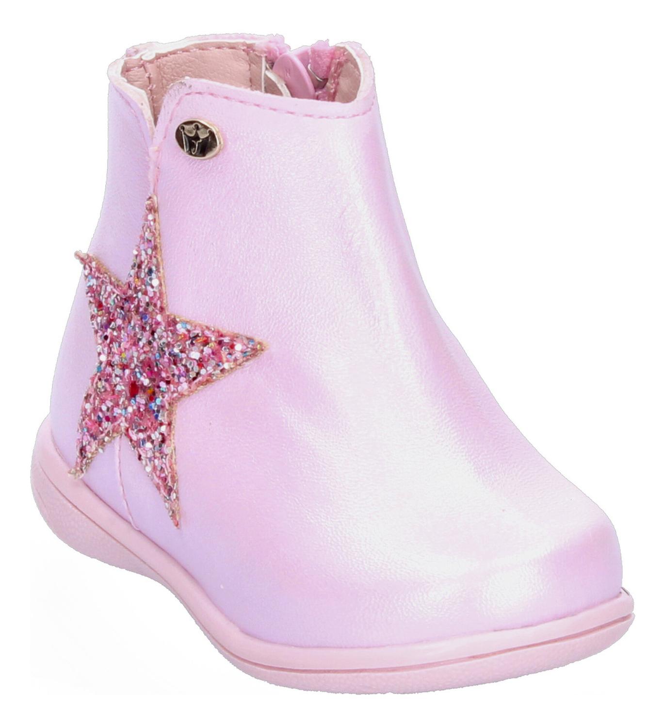 Bota Jakuna Niña Estrella Con Cierre Casual Rosa Infantil T12-17 — imagen 2