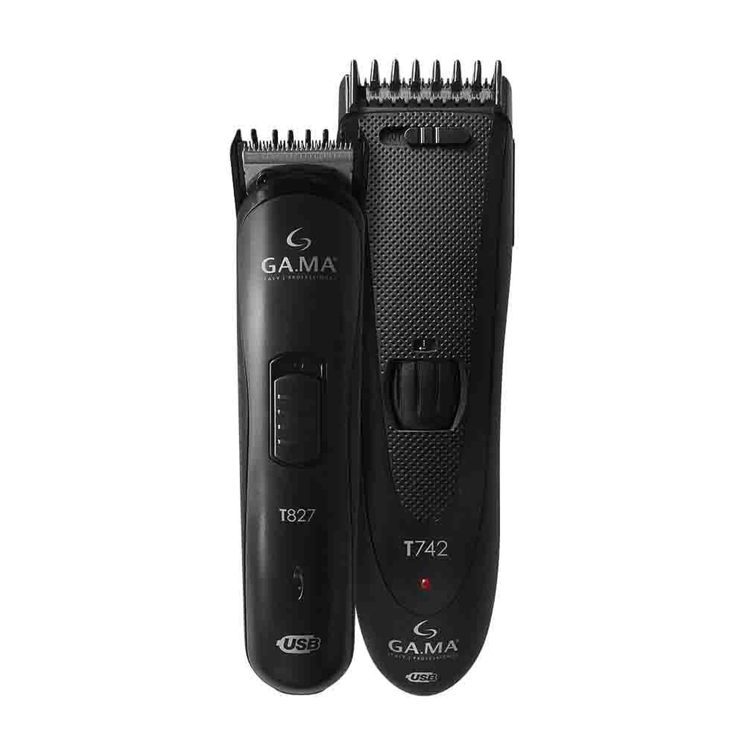 Kit Peluquería Recargable Máquina Recortadora Cabello Barba Color Negro — imagen 1