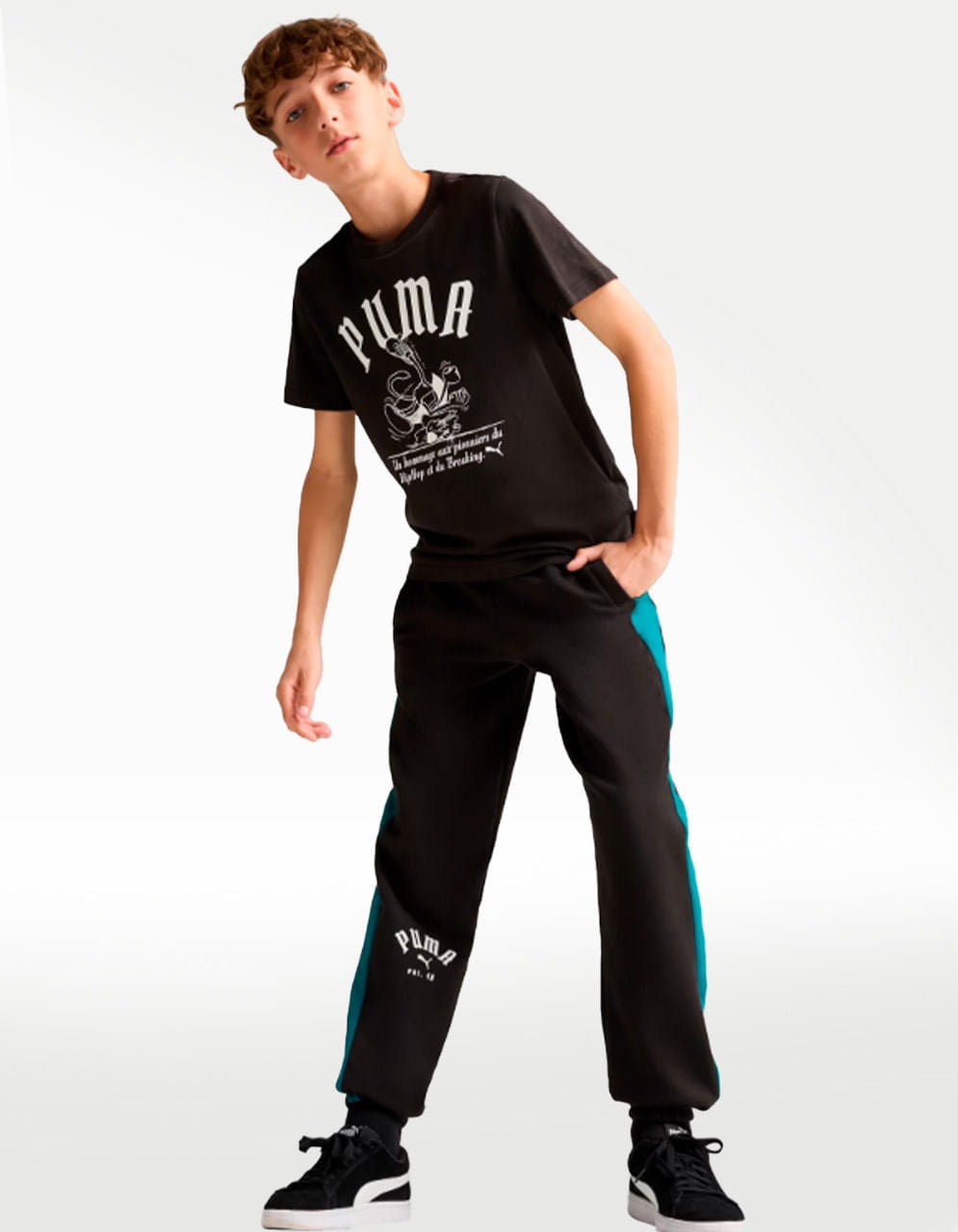 Pants Puma T7 Play.Paris Negro - Niño — imagen 4
