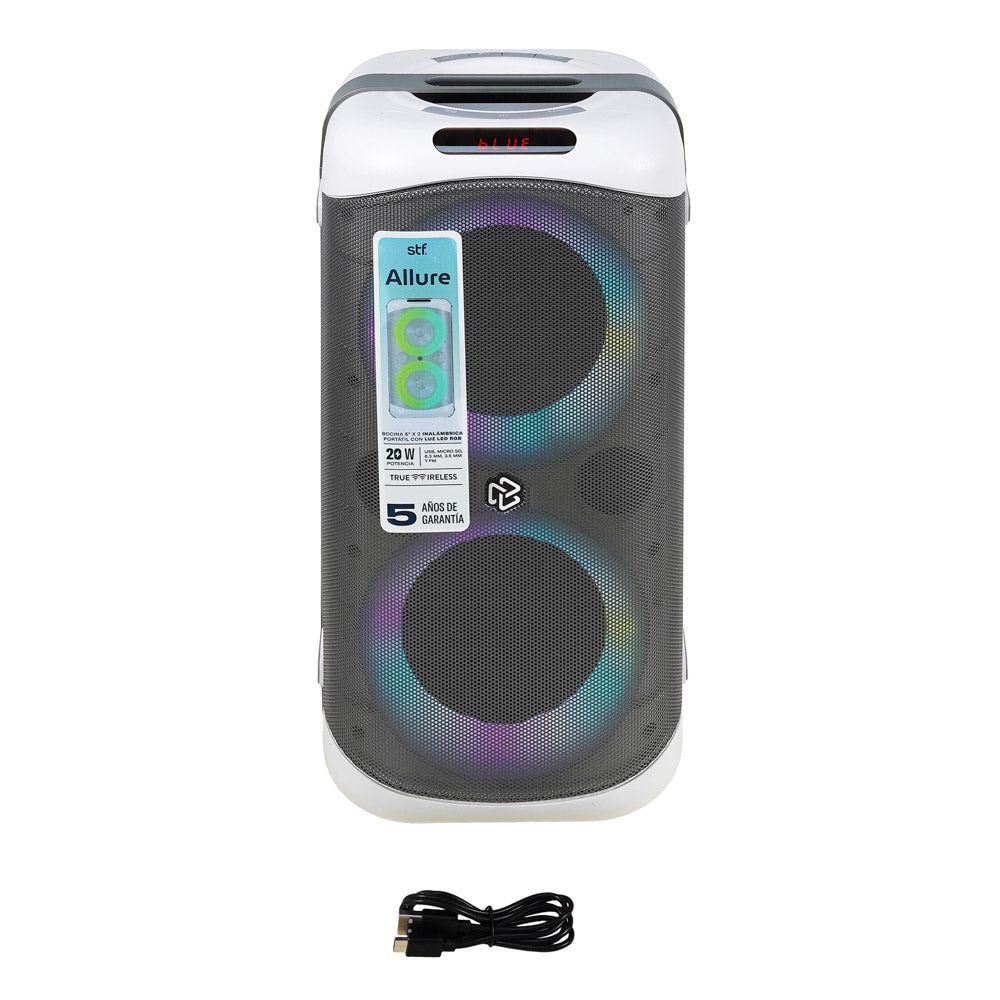 Bocina Portatil Allure 5x2 STF 20W 3hrs Uso Blanco — imagen 8