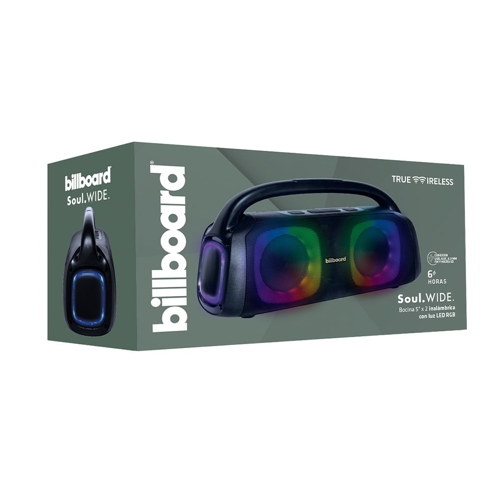 Bocina Portatil Soul Wide 2x5 Billboard 50W 6hrs Uso Funcion Tws — imagen 6
