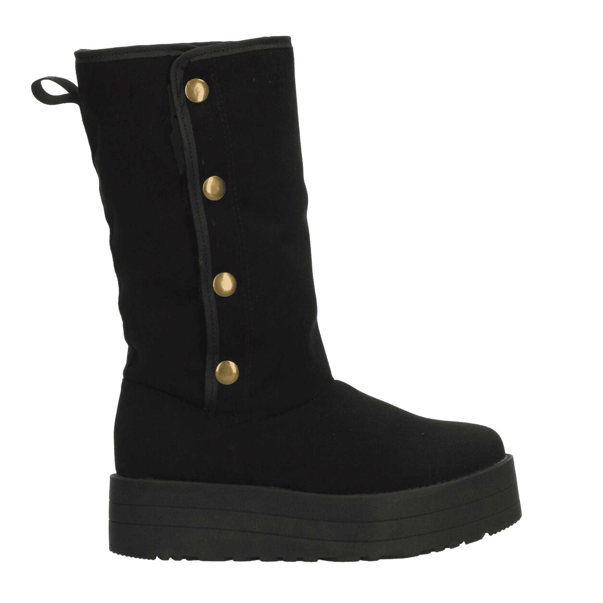 Bota Rojo Cereza Dama Invierno Plataforma Casual Negro Mujer — imagen 10