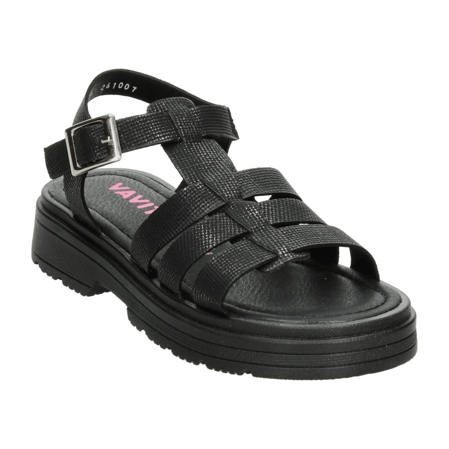 Sandalias Vavito Niña Casual Hebilla Negro Infantil T18-22 — imagen 4