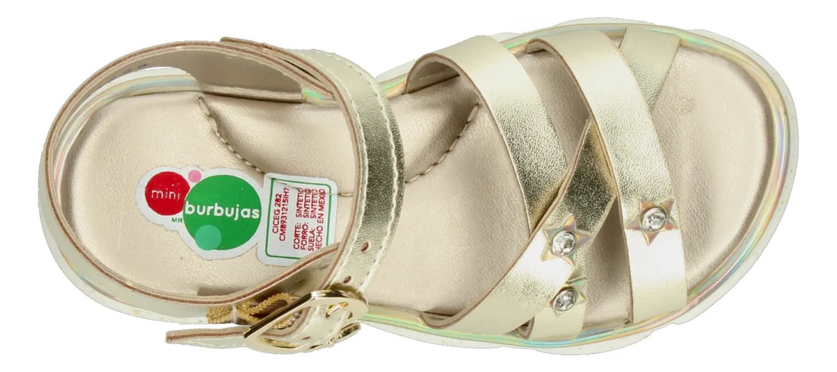 Sandalias Mini Burbujas Niña Casual Dorado Infantil T15- 22 — imagen 16