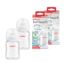 Pack 2 Biberones Pigeon Softouch 160ml De Vidrio Anticólicos Tetina Silicona 0m+ Bebé