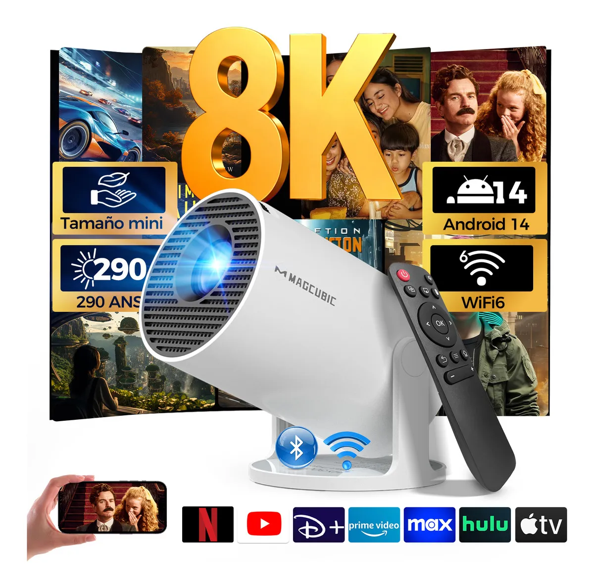 Proyector Portátil LED HD Compatible con HDMI y USB — imagen 2