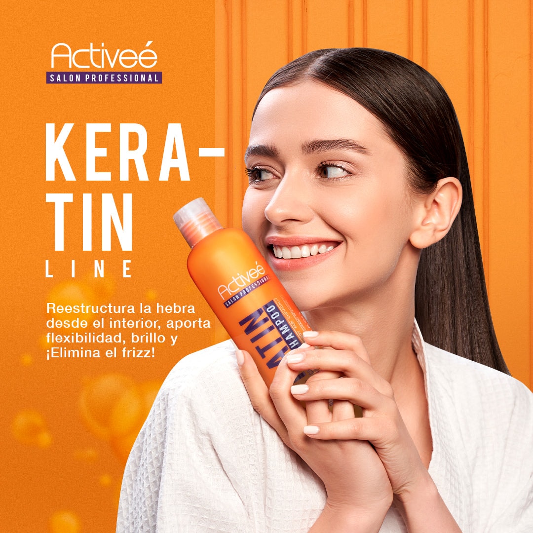 Shampoo Activee Professional Keratin Tecnologia para cuidado Intensivo de Cabello Quimicamente tratado Libre de Sal — imagen 6