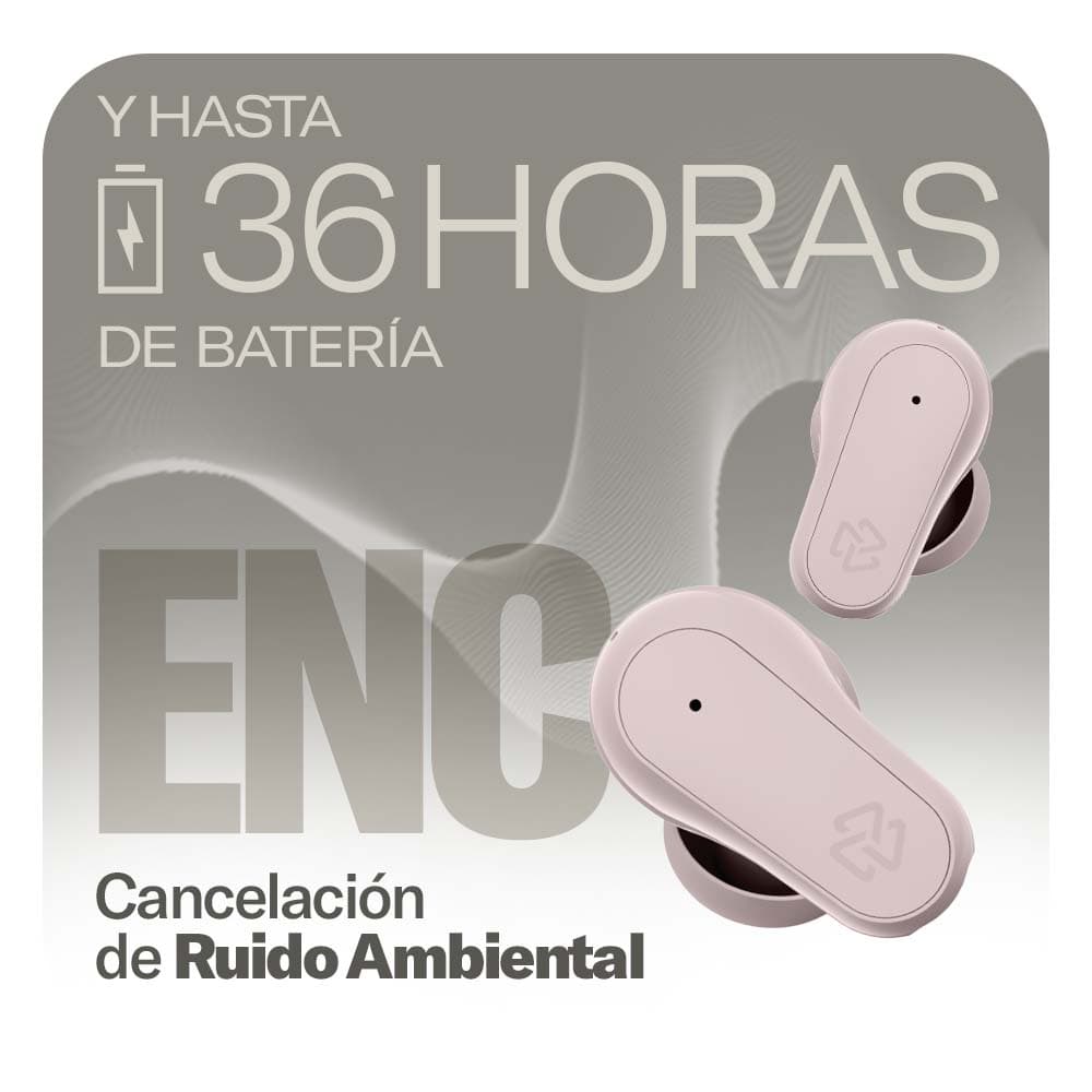 Audífonos Inalámbricos Tws One Plus STF 36hrs Uso ANC/ENC 4 Microfonos Proteccion IPX4 Rosa — imagen 6