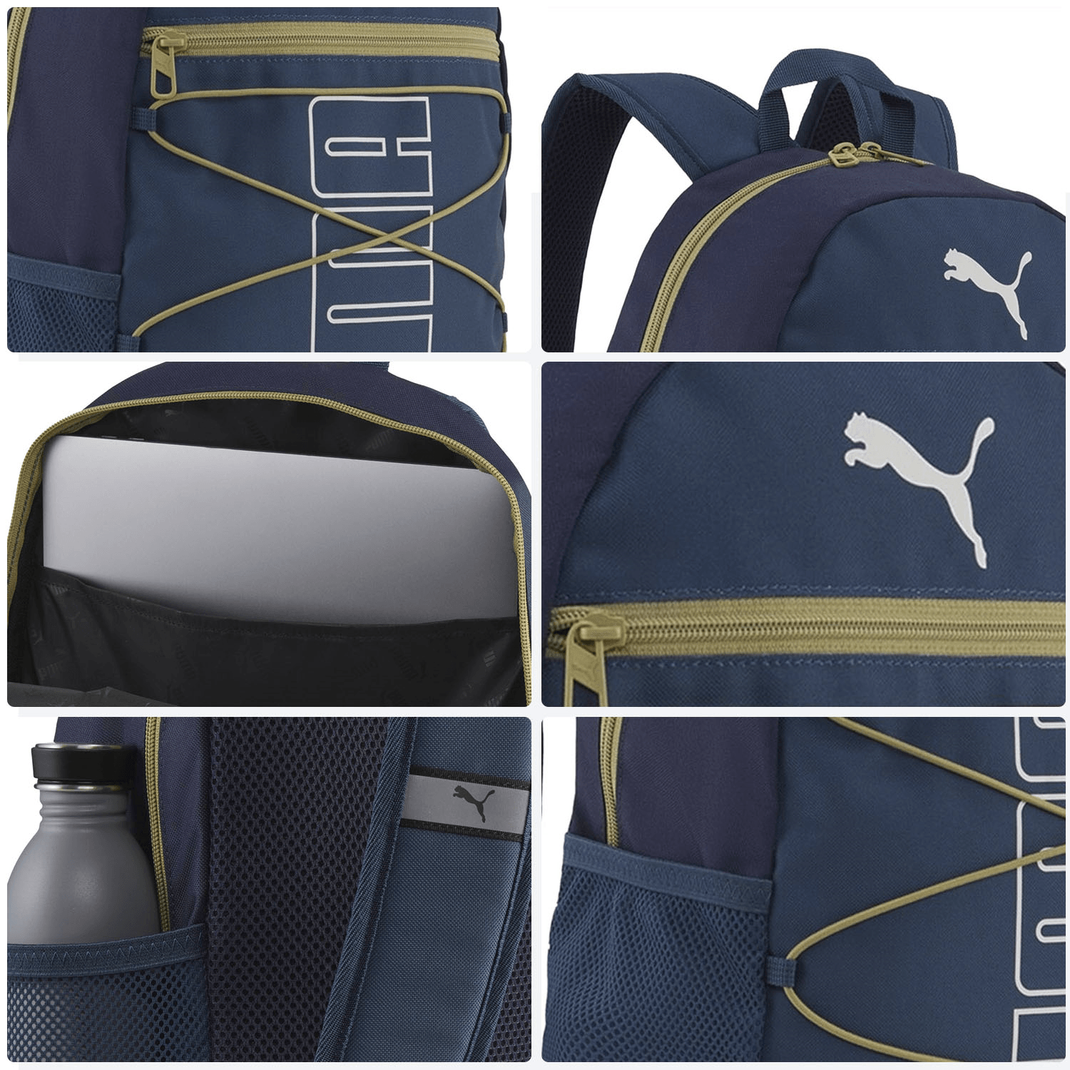 Mochila Puma Plus II Azul Para Laptop Escolar Unisex 24L — imagen 7