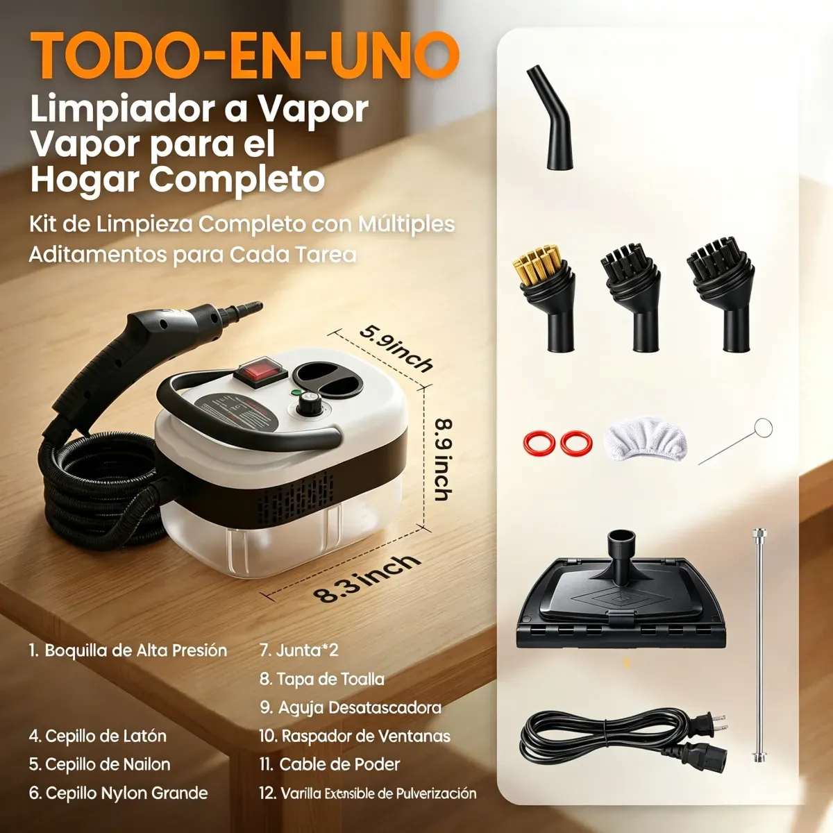 Limpiador Portátil de Vapor — imagen 8