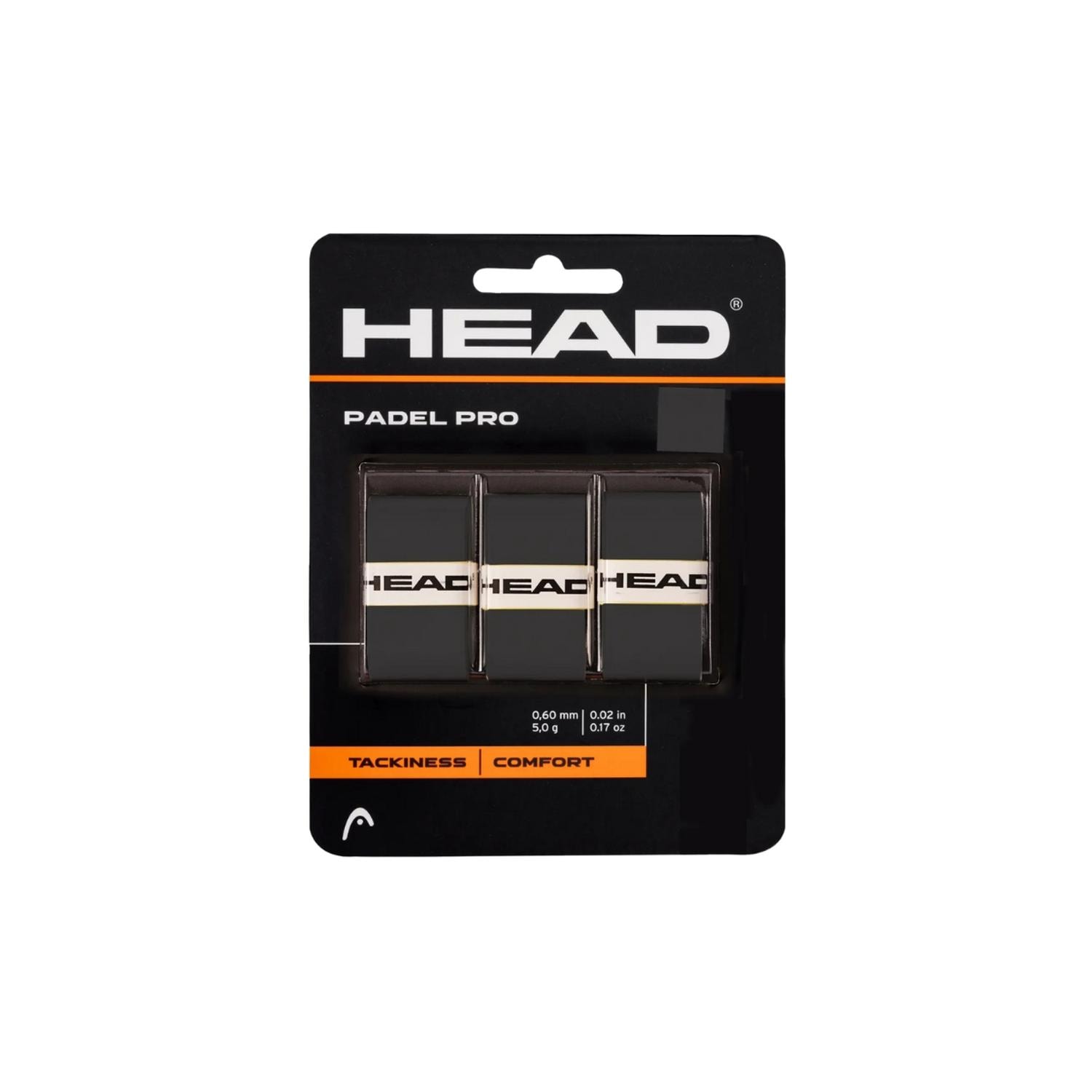 Pack 3 Overgrip Padel Head Padel Pro Negro Maximo Confort Y Adherencia — imagen 1