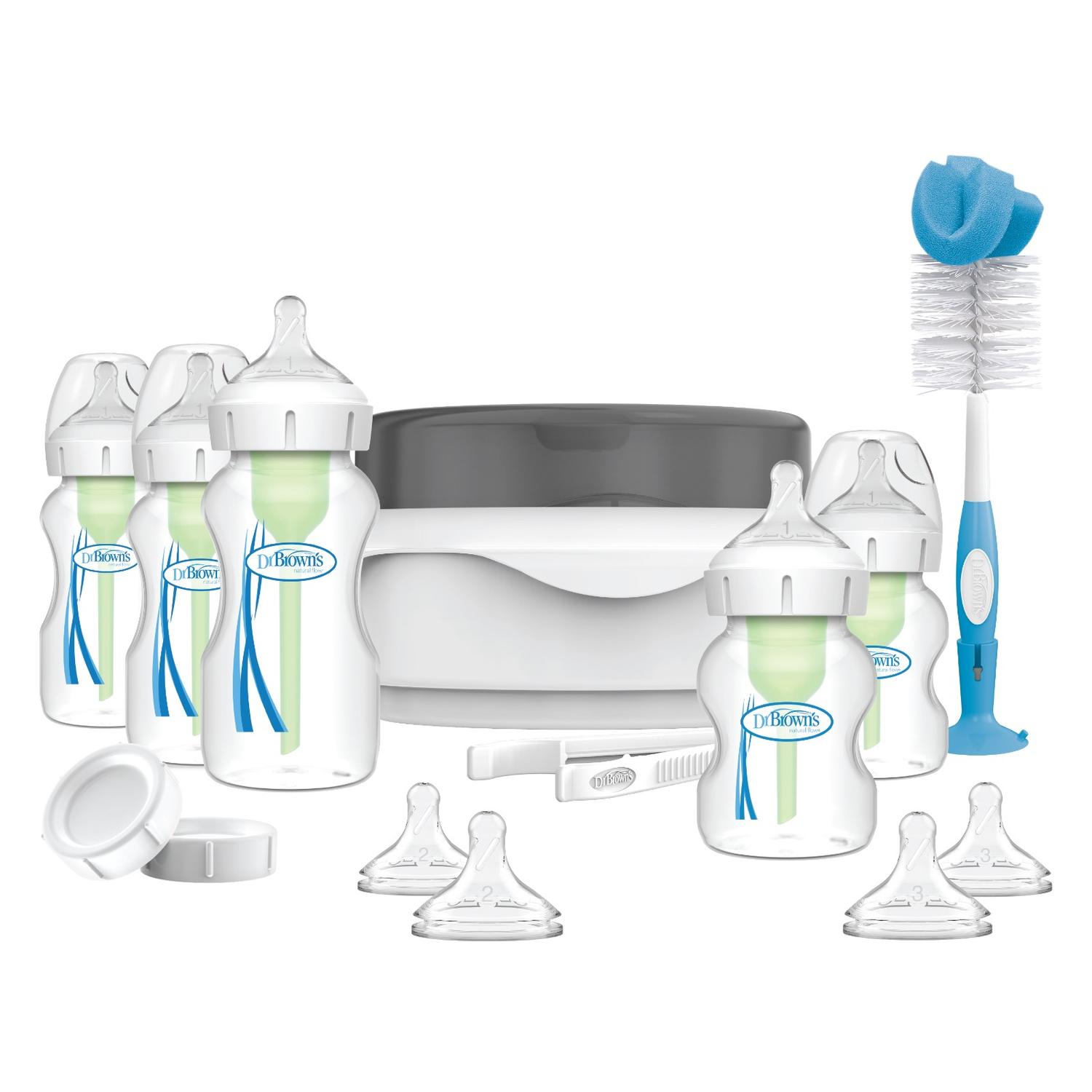 Kit Biberones Anticólicos+Cepillo+Esterilizador Dr. Brown's — imagen 1
