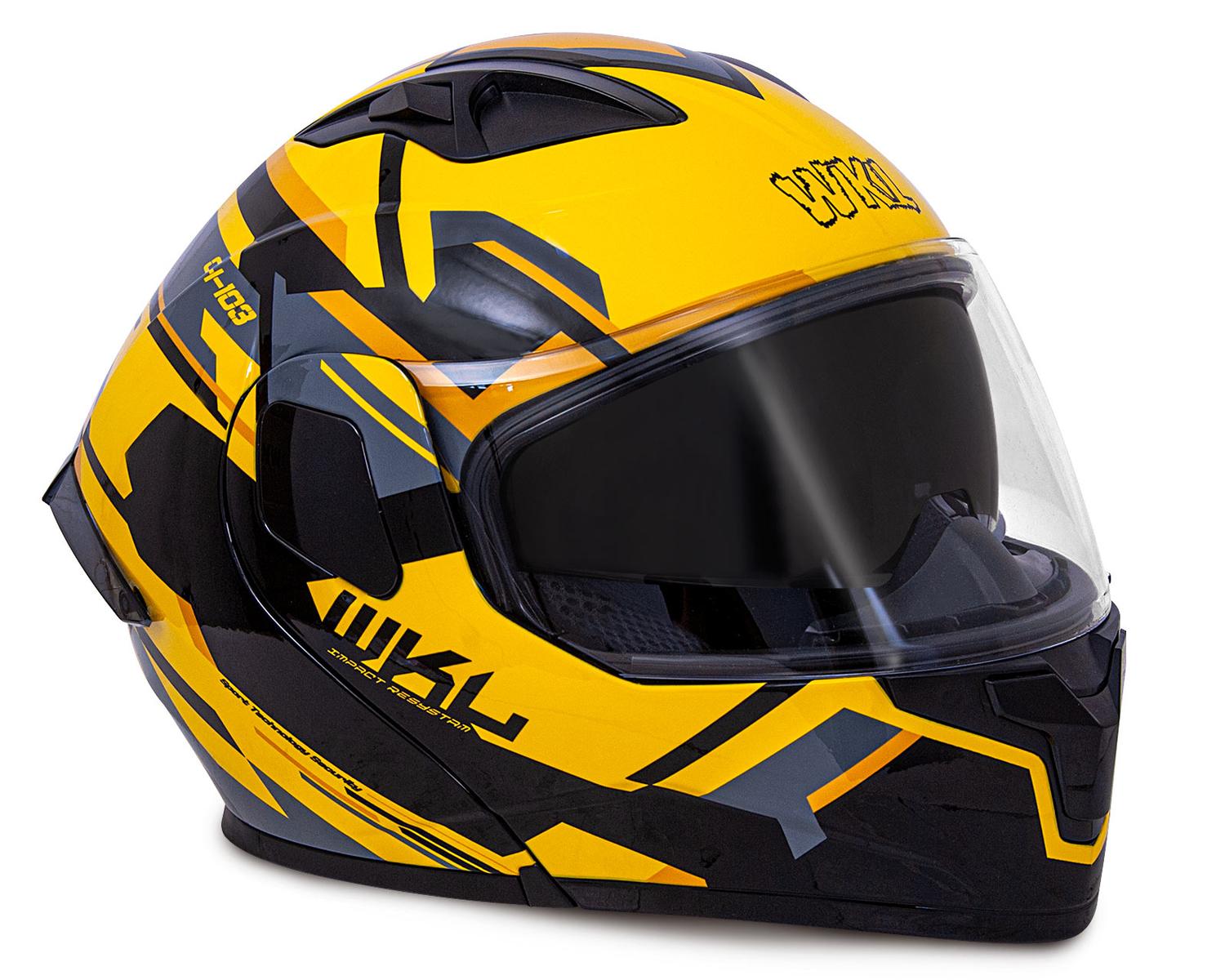 Casco WKL Motocicleta Dot Abatible CH-103 FINISH-AMARILO — imagen 7