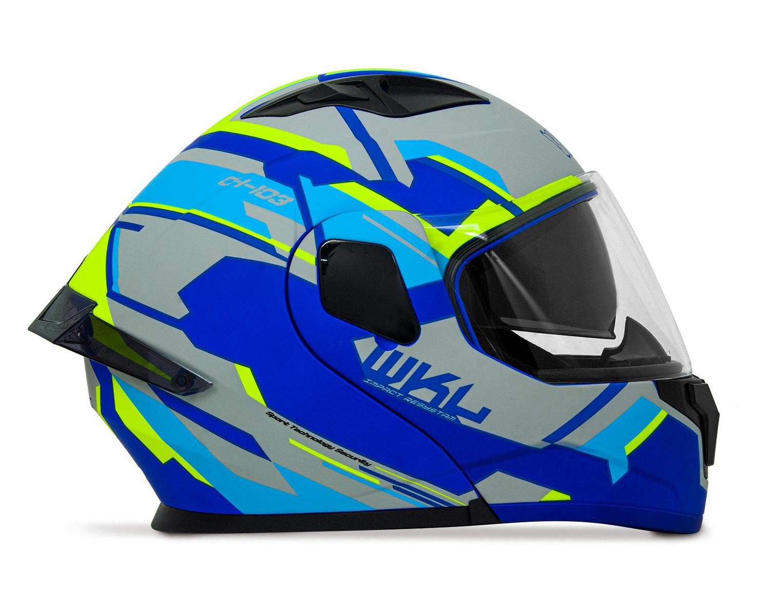 Casco WKL Motocicleta Dot Abatible CH-103 FINISH-AZUL — imagen 1
