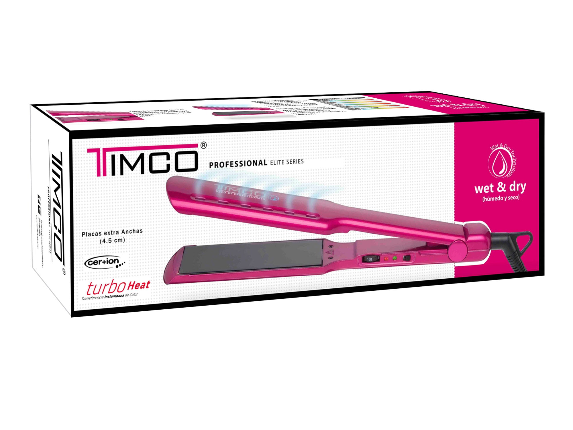 Plancha Alaciadora de Cabello Humedo o Seco WET&DRY Placas Anchas 4.5 cm Timco PWD2 — imagen 6